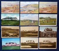 Interesting collection of early 20thc Welsh golf club coloured and black and white postcards (12) to