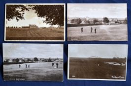 Collection of early Epsom Golf Course golfing postcards (4) to include the Epsom Grand Stand and the