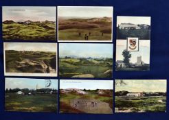 Interesting collection of early Burnham Golf Links coloured postcards (8) to include various views