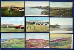 Interesting collection of early 20th century Turnberry Golf Links coloured postcards (9) to