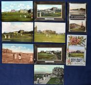 Interesting collection of early St Andrews Ladies related golfing coloured postcards (8) to