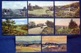 Collection of early Hindhead Golf Club coloured postcards from the early 20th century (8) to include