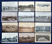 Interesting collection of early 20th century Carnoustie golf links black and white golfing postcards