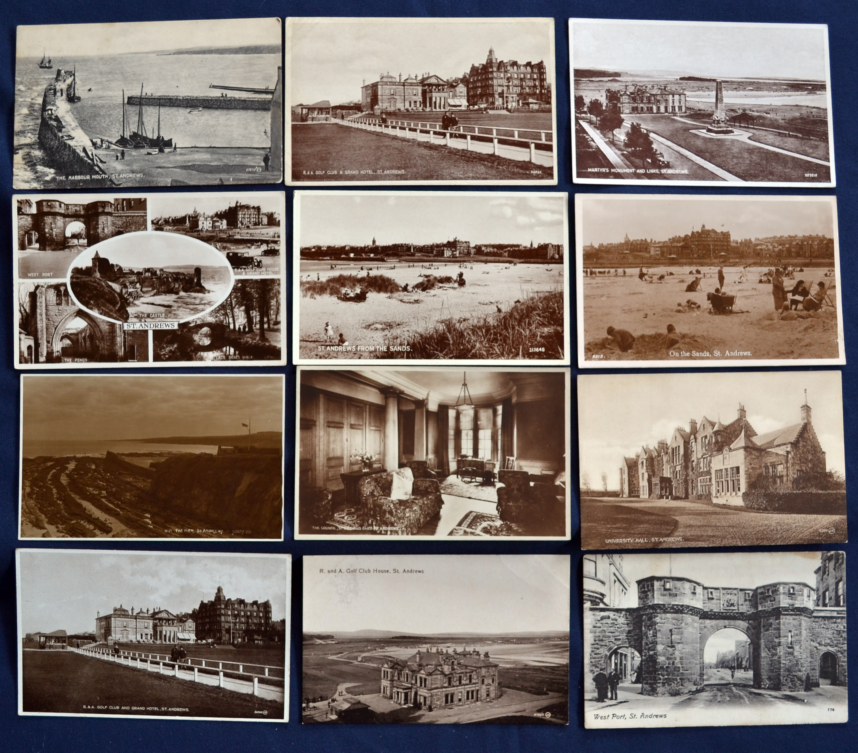 Good selection of various views of St Andrews, including The R&A golf clubhouse, going back to the