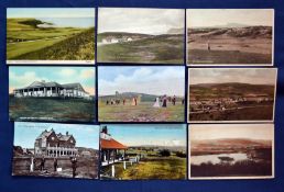 Interesting collection of various early Welsh Golf Clubs coloured postcards from the early 1900s (9)