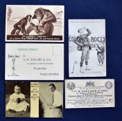 Interesting collection of early advertising golfing postcards and ephemera (5) to include 