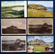 Collection of early 20th century colour and black and white Irish golfing postcards (6) to include