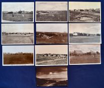 Interesting collection of Gullane Golf Courses b&w black postcards (10) to include West Links Road