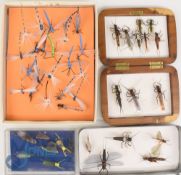 An interesting collection of life-like insects - tied on hooks, as follows: Box of damsels and