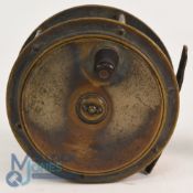 Army & Navy Maker, 105 Victoria Westminster, patent brass Hercules salmon reel, 4 1/2