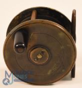 Hardy Bros all brass Birmingham plate wind fly reel c1900 - 2 1/2