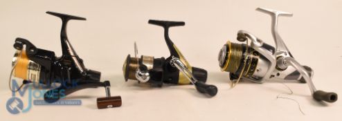 Shakespeare XK 4000 fixed spool reel, good bail, counter balanced wood 'T' handle, rear tensioner,
