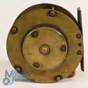 An interesting Eaton & Deller Maker, 6 & 7 Crooked Lane London, brass crank salmon fly reel 4