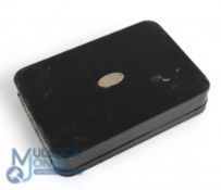 A scarce Hardy Alnwick Attwood black japanned fly box - 5.75
