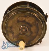 Hardy Bros all brass Hercules salmon fly reel, 4 3/4