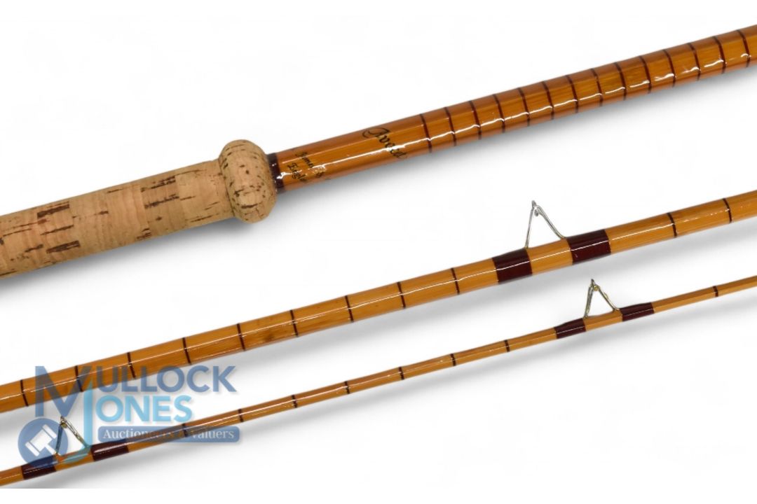 B James Avocet 11'6", 3 piece split cane rod, lightly restored, burgundy close whipped, high bells - Image 3 of 3