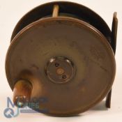 Hardy Bros all brass Birmingham plate wind fly reel c1900 - 3 1/2