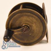 Hardy Bros all brass crank wind winch c1880s, 2 3/4