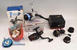 Shimano Aero - R35 GTM 3000 fixed spool reel, good bail, rear tensioner, signs of use, runs okay.