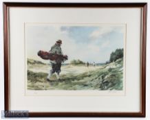 1990 The Caddie Golf limited edition Print by Chelsea Green signed by artists Robert Wade No. 522 of