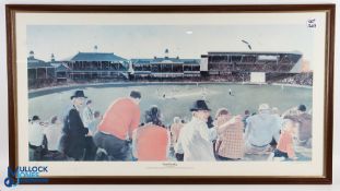 Large Don Bradman Signed Wesley Walters from the Hill Cricket limited edition print, by Don