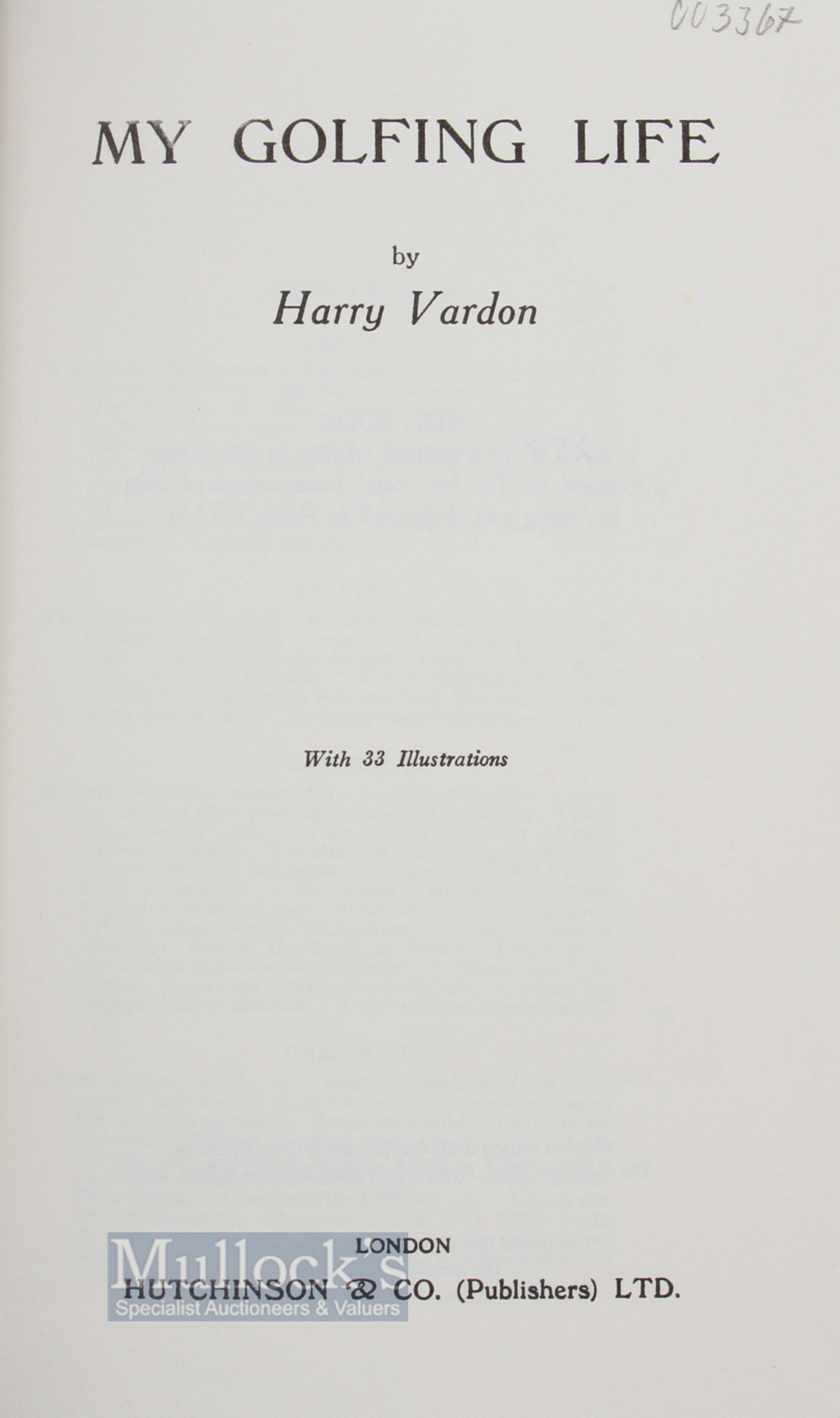 Vardon, Harry - 'My Golfing Life - The Memorial Tournament 1981 Honoring Harry Vardon' limited - Image 3 of 3