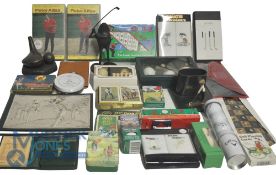 Golf Related Collectables and Trinkets. To include Ornaments, Figures, Golf Ball Tee sets, Pens,