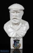 Fine and large Tom Morris St Andrews head and shoulder Bust Figure Souvenir Ware - stamped Willow
