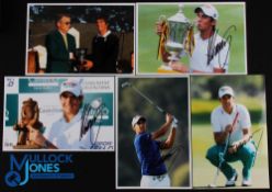 Matteo Manassero Signed Winners and Action Golf Press Photographs (5) to incl receiving the 2010 U.S
