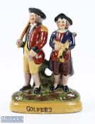 Ceramic Golfing Figure - entitled 'Golfers' to the front at base, depicts period golfer with