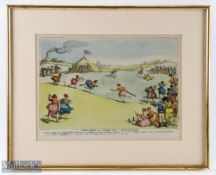 Cricket Prints and Photographs, to include a 1964 reprint of 1811 rural sports cricket match -