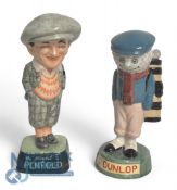 Royal Doulton Golfing Figures. Golfer and Caddy Series Penfold Golfer limited 204/2000, Dunlop Caddy