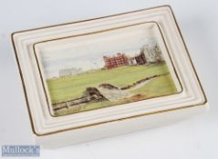 Bill Waugh The St Andrews Millennium Collection Ceramic Card Box with St Andrews design