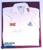 Vintage England Official Cricket Shirt with Tetley Bitter - signed by Australian fast bowler