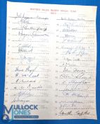 1955 British and I Lions Full Rugby Autograph Sheet: Very neat official sheet, numbered, signed