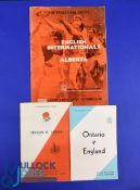 Scarce 1967 England in Canada Rugby Programmes (3): Rarely-seen, the issues from the games v Canada,