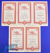 1948/49 Arsenal home match programmes v Charlton, Huddersfield Town, Birmingham City, Blackpool,