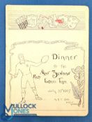 Rare 1907 Australia v NZ Signed Rugby Menu: Lovely item autographed in Sydney by many of the