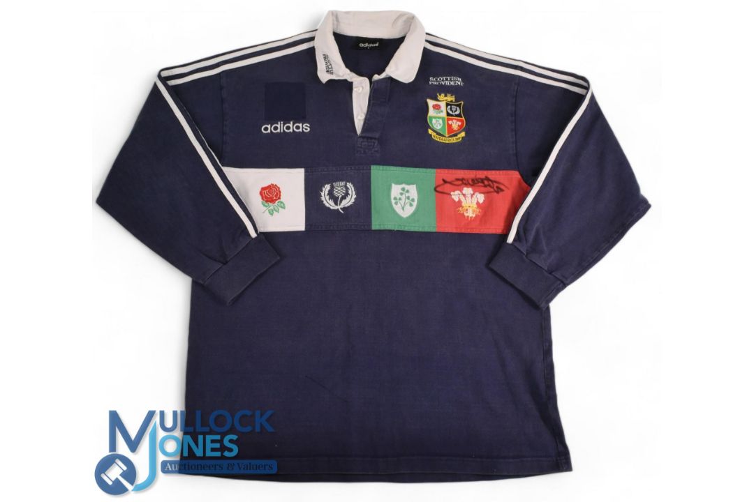1997 British and I Lions, Neil Jenkins signed Blue Official Training/Leisure Jersey: Large Adidas - Image 1 of 2