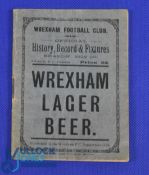 1929/1930 Wrexham FC History, Record and Fixtures, small pocket sized booklet 32 pages, has club