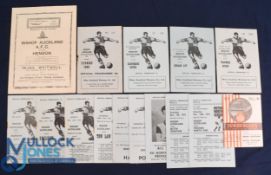 Selection of Bishop Auckland home match programmes 1951/52 Hendon FAAC replay (+ match report),