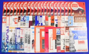 1969/70 Manchester Utd complete league season home programmes (21) + match tickets for Manchester