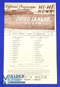1952/53 Third Lanark v Hearts Div. 'A' match programme 6 September 1952; fair/good. (1)