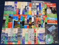 Selection of international and cup final match programmes to include England homes 1955 Spain,