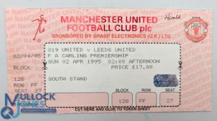 Ticket 1995 David Beckham Manchester United Premier League Debut - 02/0499 unused with counterfoil