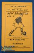 1947/48 New Brighton v Mansfield Town Div. 3 (N) match programme 25 October 1947; good. (1)