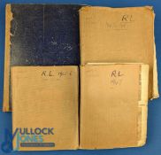 1945-49 Rugby League Scrapbooks, 3 good albums full of rugby league newspaper cuttings and related