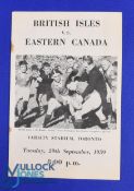 1959 British and I Lions v Eastern Canada Rugby Programme: Only internet listing is at nearly £