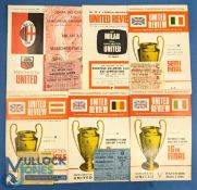 Collection of 1968/69 Manchester Utd European Cup match programmes to include Waterford,