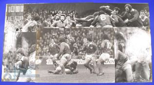 1979 Wales v Ireland Huge Press Photo Rugby Action Blowups (7): All from that game, b/w photos of